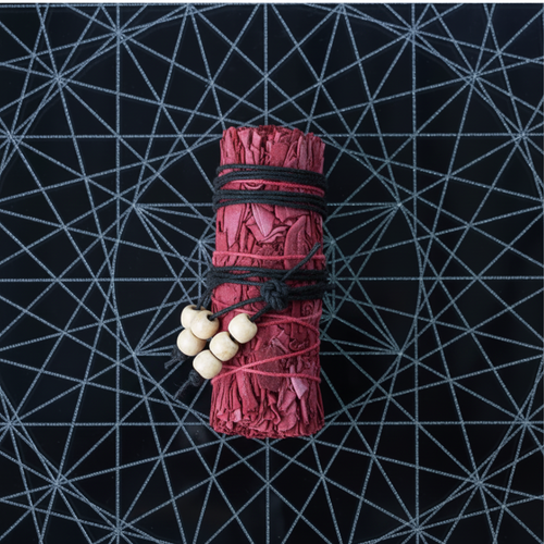 Dragon's Blood Sage — Black Hemp & Bone Beads