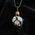 Zebra Jasper pendant knotwork close-up
